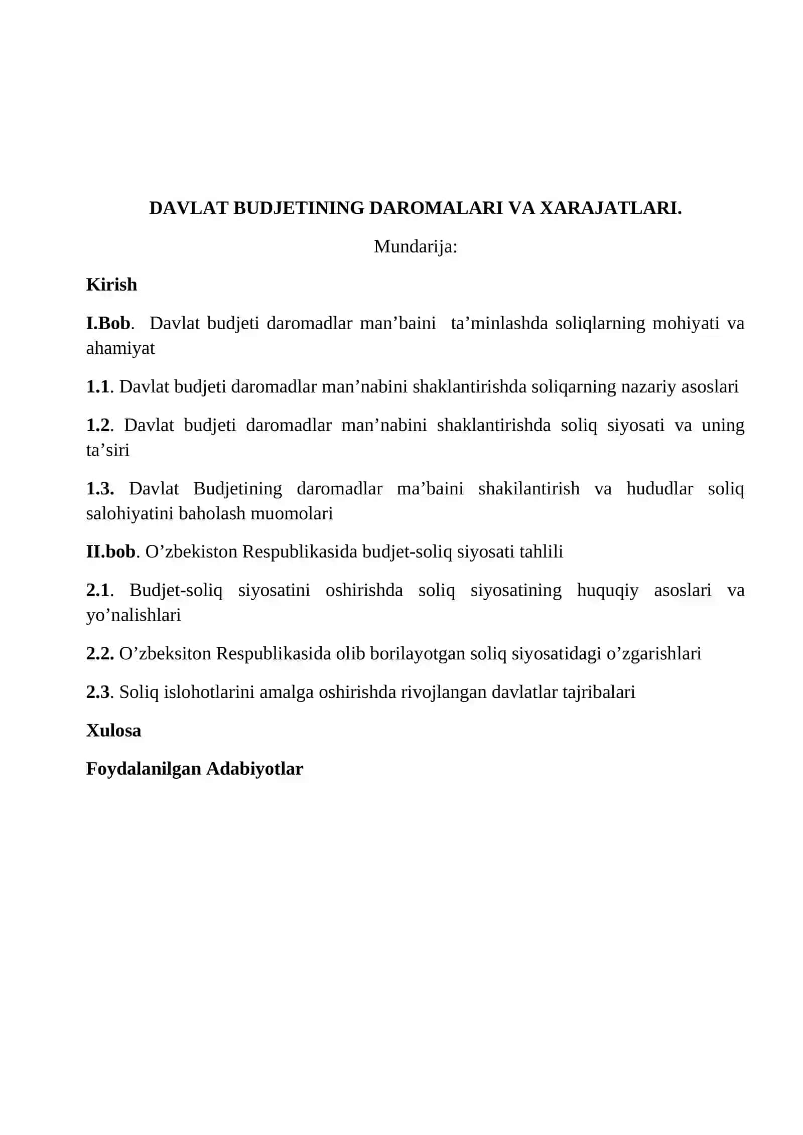DAVLAT BUDJETINING DAROMALARI VA XARAJATLARI 3