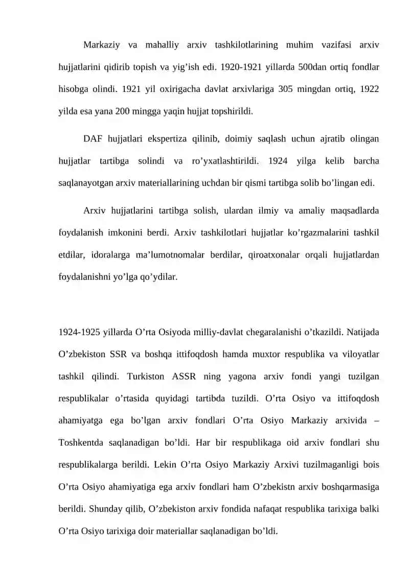 O’zbekiston Davlat Arxivlari Tarixi 3