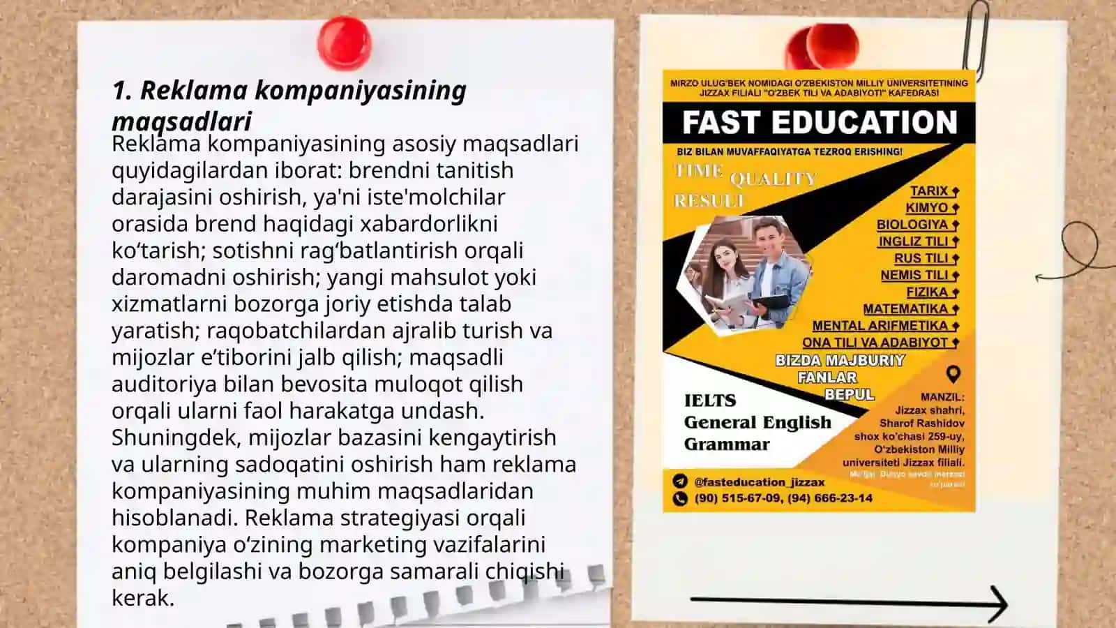 Reklama kompaniyasi va uni o'tkazish 3