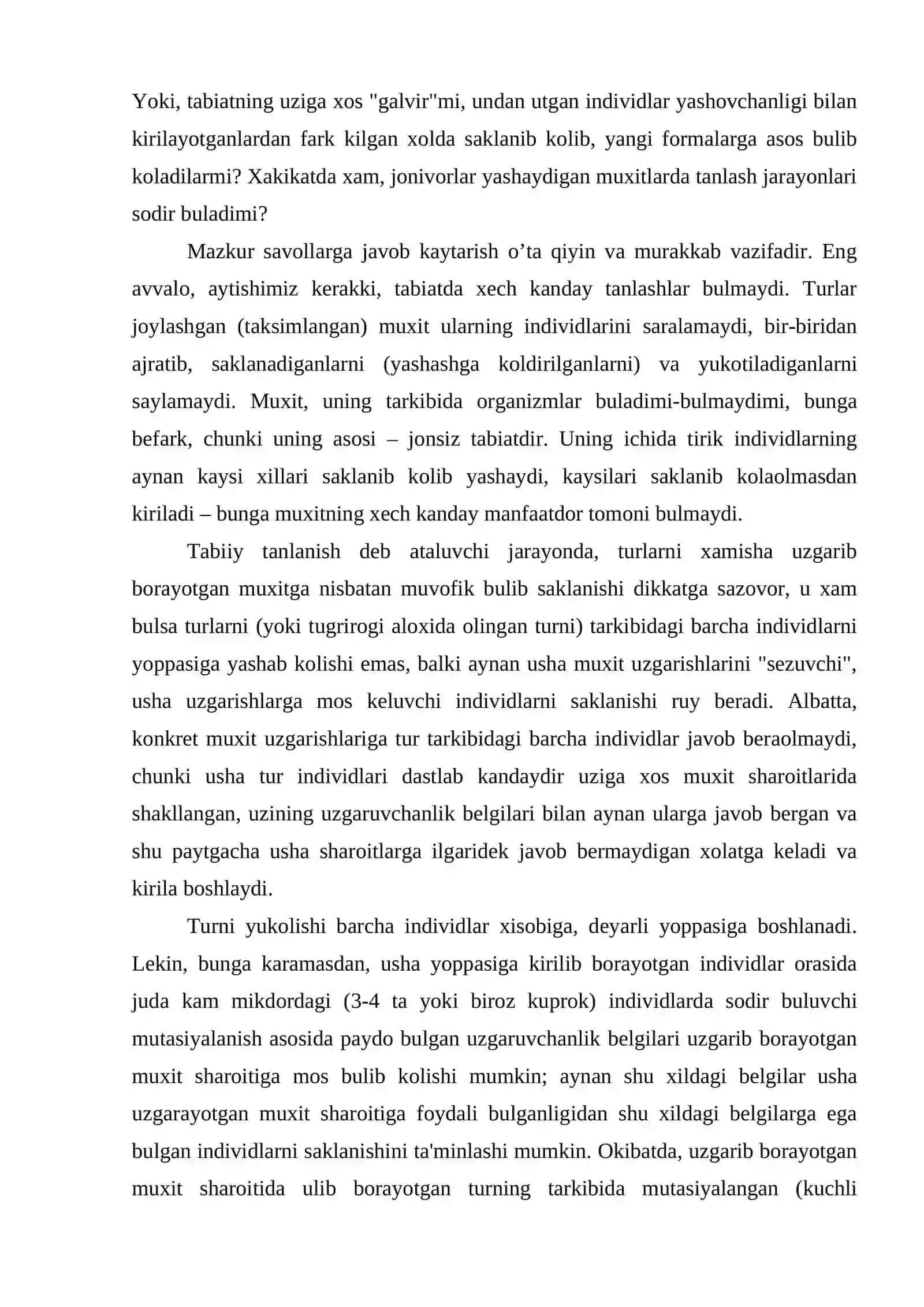 Tabiiy va jinsiy tanlanish nazariyalari 3