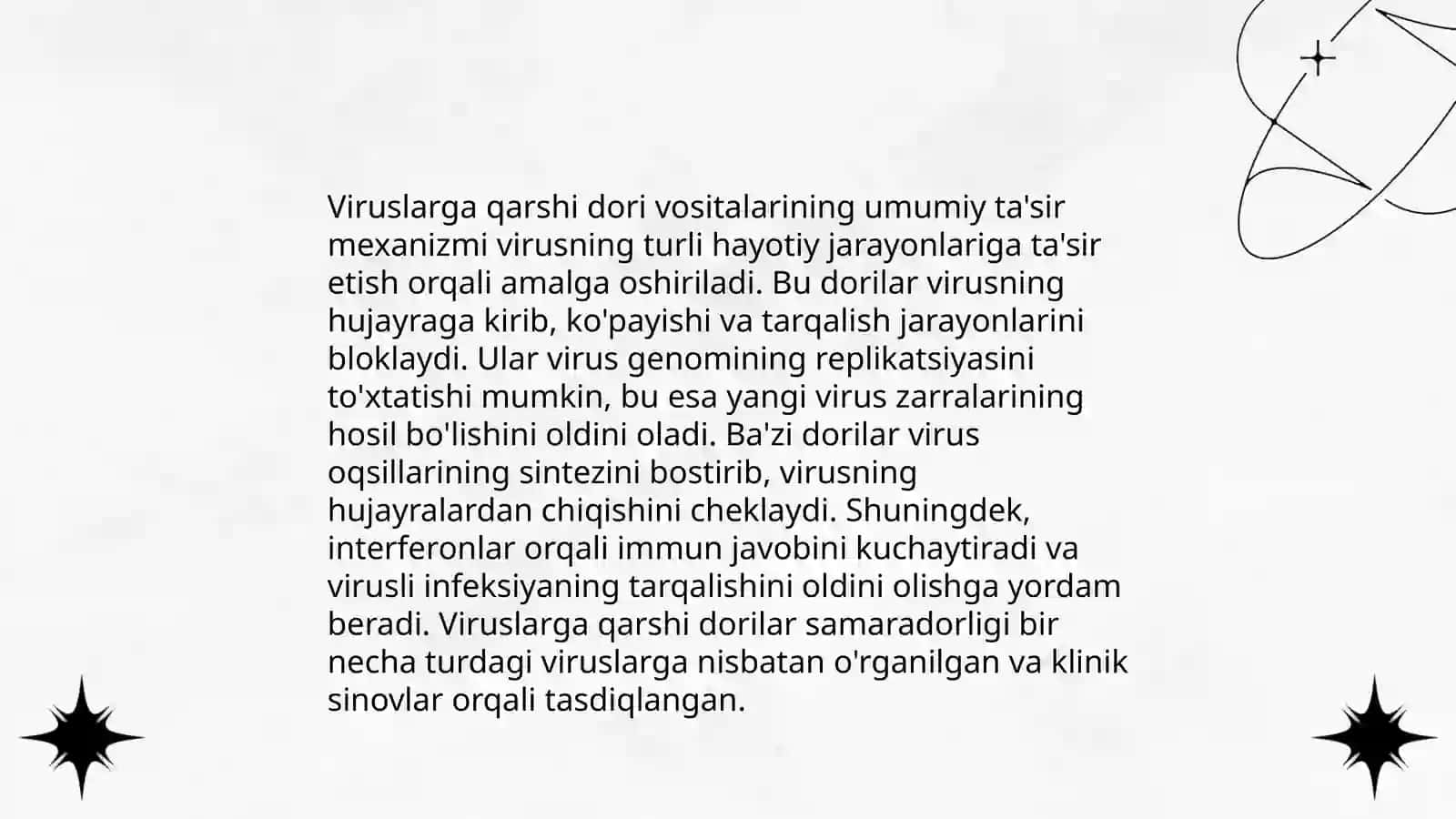 Viruslarga va oʻsmalarga qarshi dori vositalarining ta'sir mexanizmi(DNK,RNK fermentlariga nisbatan) 3
