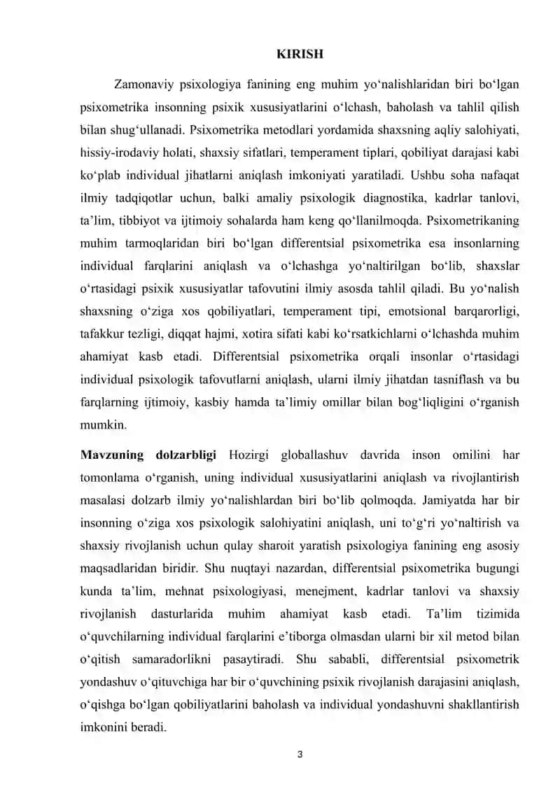 Differentsial psixometrika tasnifi 3