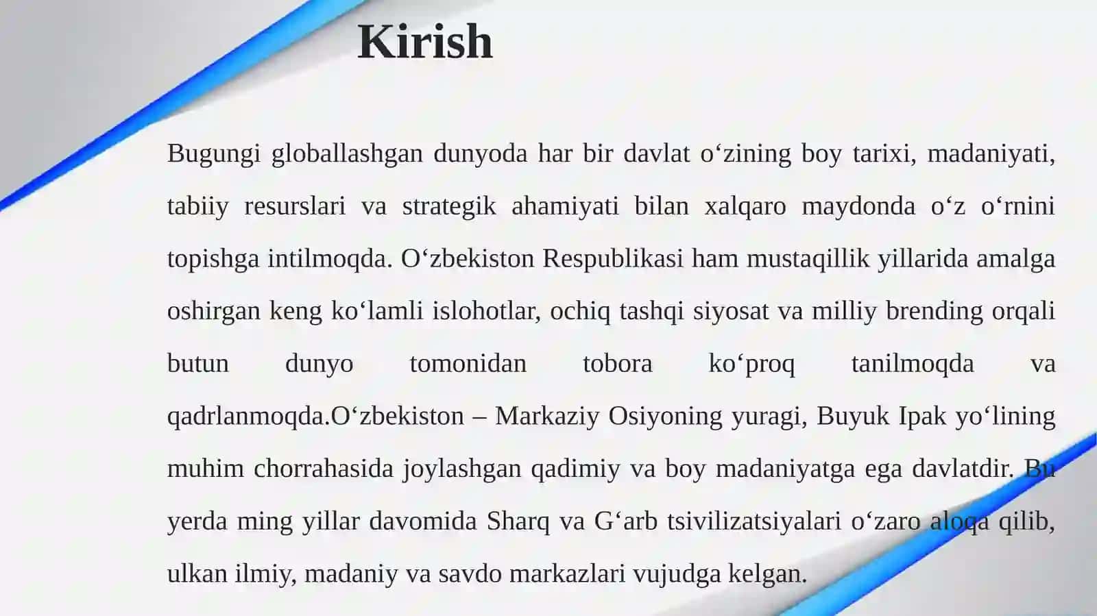 O‘zbekistonni butun dunyo tanimoqda 3