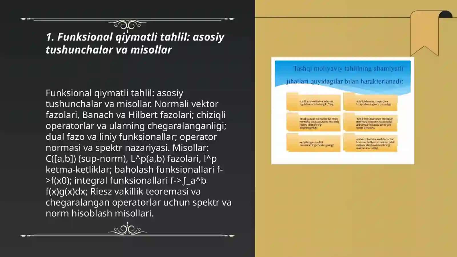 Funksional qiymatli tahlil 3