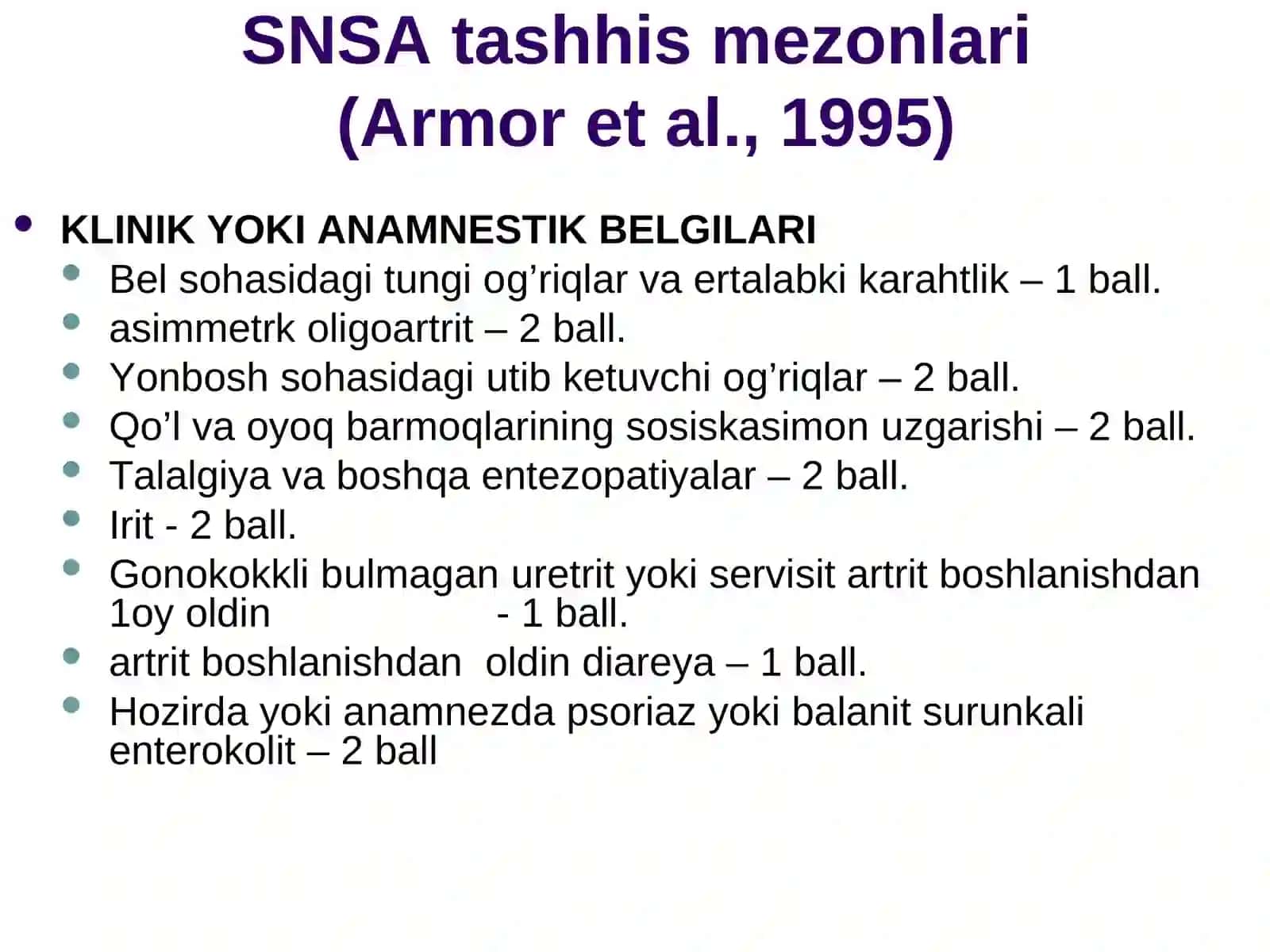 Seronegativ spondiloartritlar (SNSA) 3