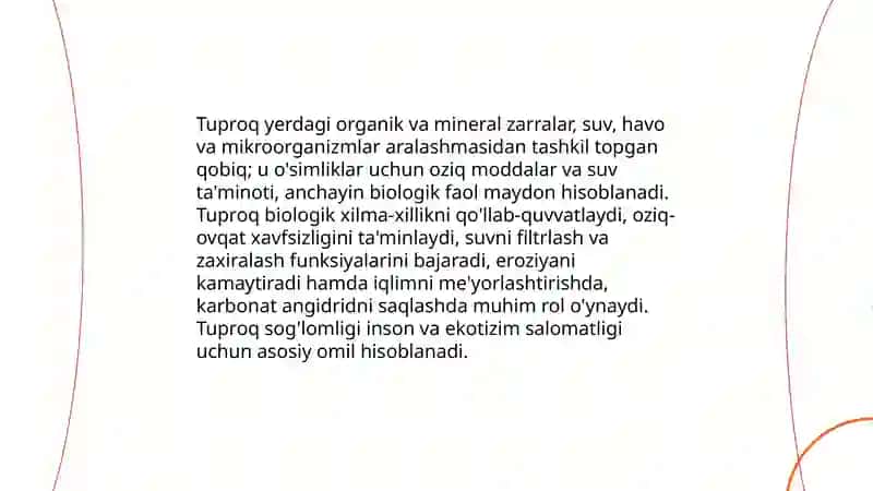 Tuproq va uning tabiiy xususiyatlari 3