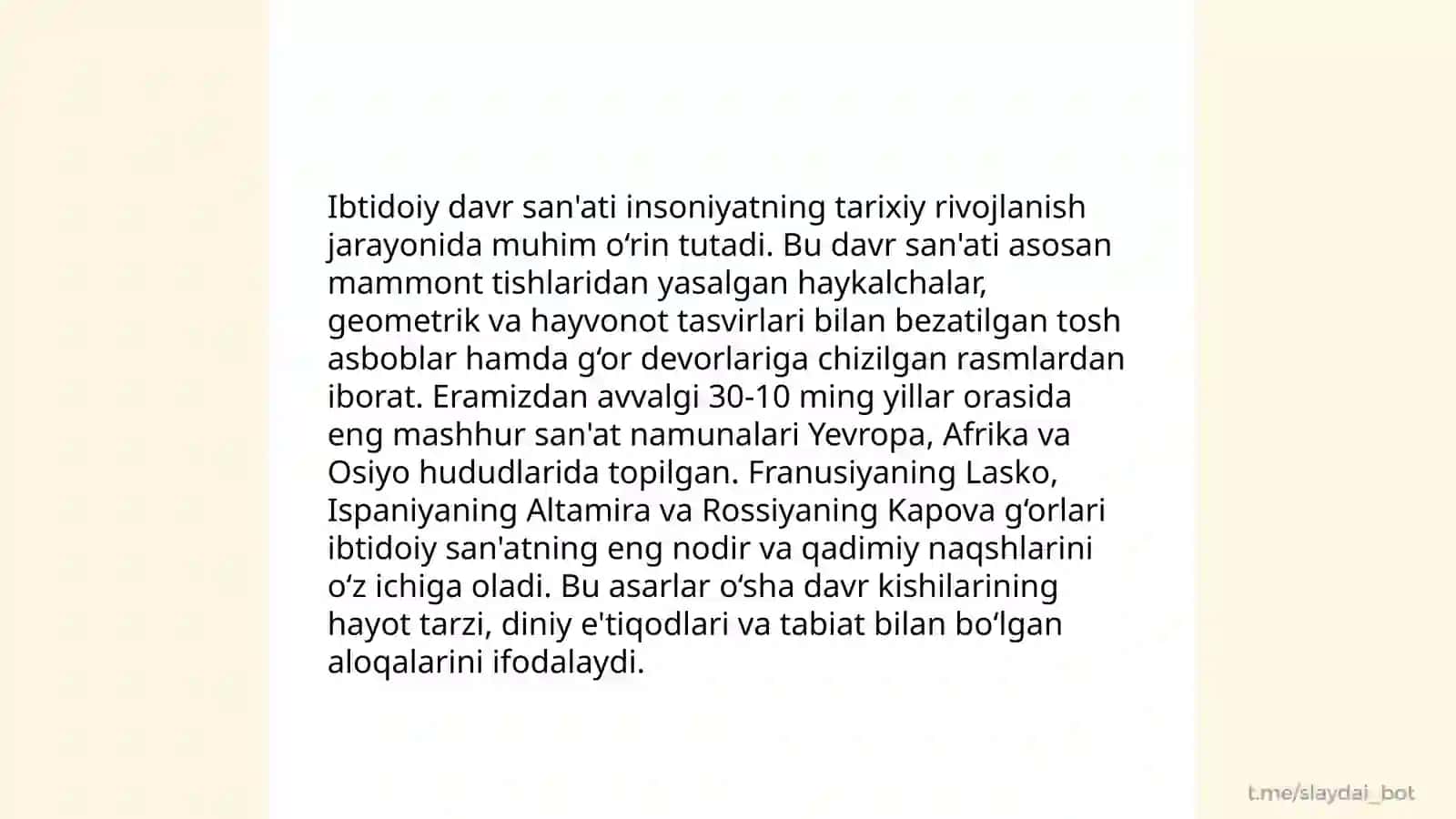 Ibtidoiy davr san'atiga oid manbalar 3