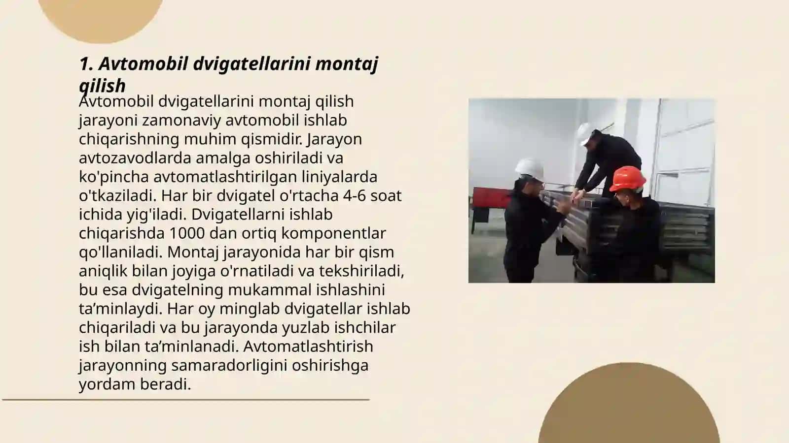 Avtomobil dvigatellarini montaj qilish 3