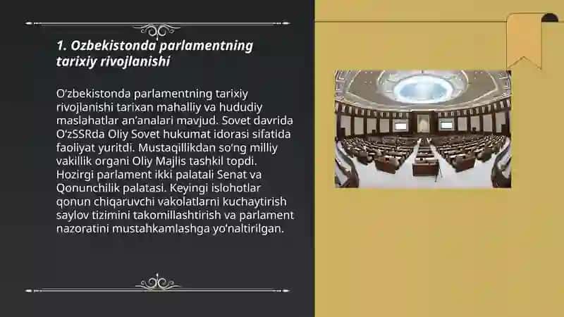 Ozbekistonda parlament tizimi va undagi islohotlar 3