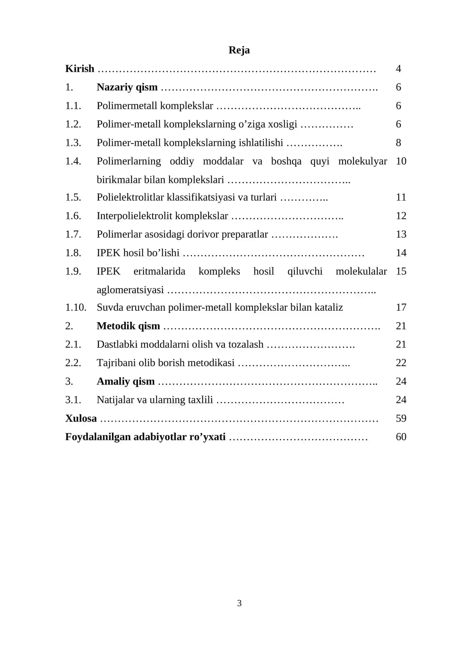 Pоlimеr kоmplеkslаrni kаtаlitik xоssаlаrini o’rgаnish 3