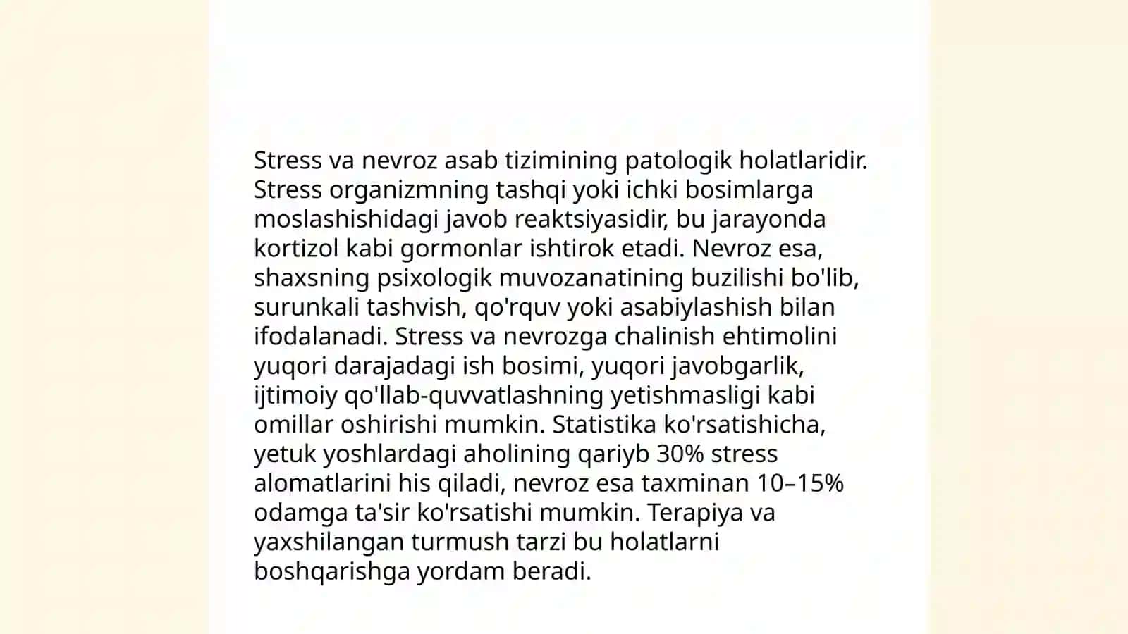 Stress va Nevroz haqida ma'lumot 3