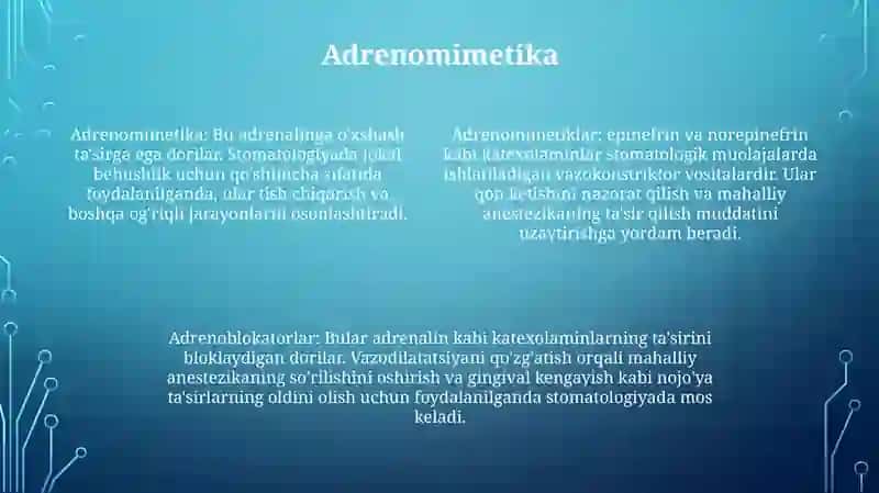 Adrenomimetika va adrenoblokatorlar 3