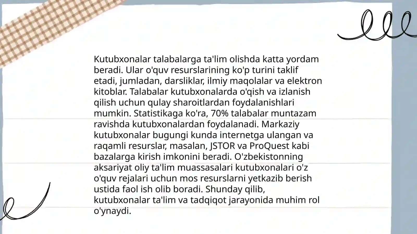Kutubxonalar talabalarga ta'lim olishda katta yordam 3
