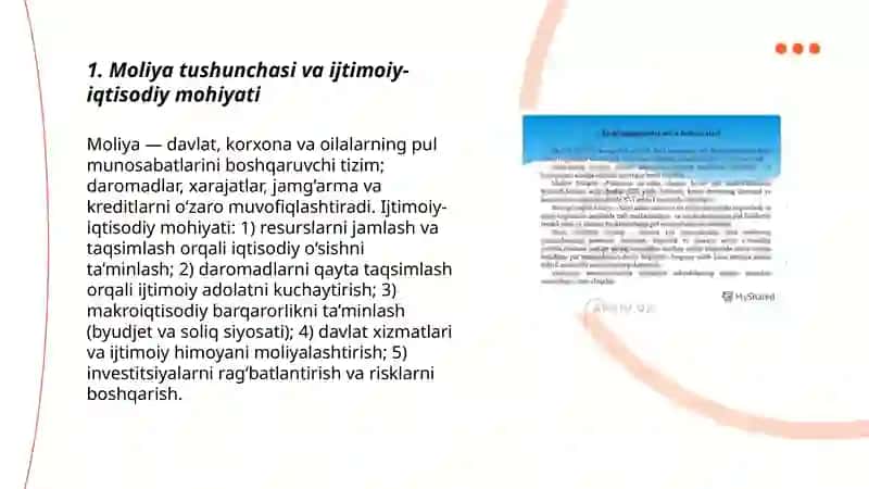 Moliyaning ijtimoiy iqtisodiy mohiyati va funksiyalari 3