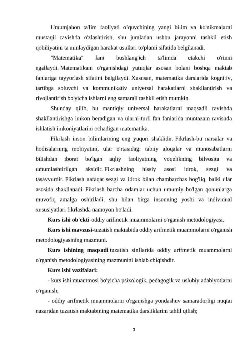 Oddiy arifmetik muammolar 3