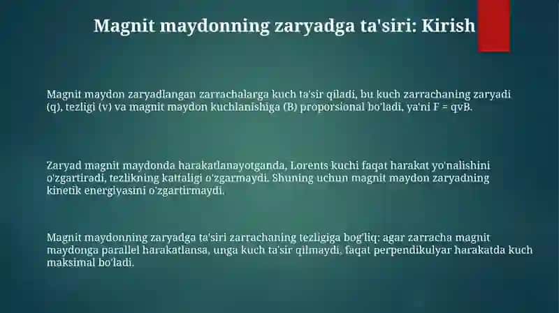 Magnit maydonning zaryadgata’siri 3