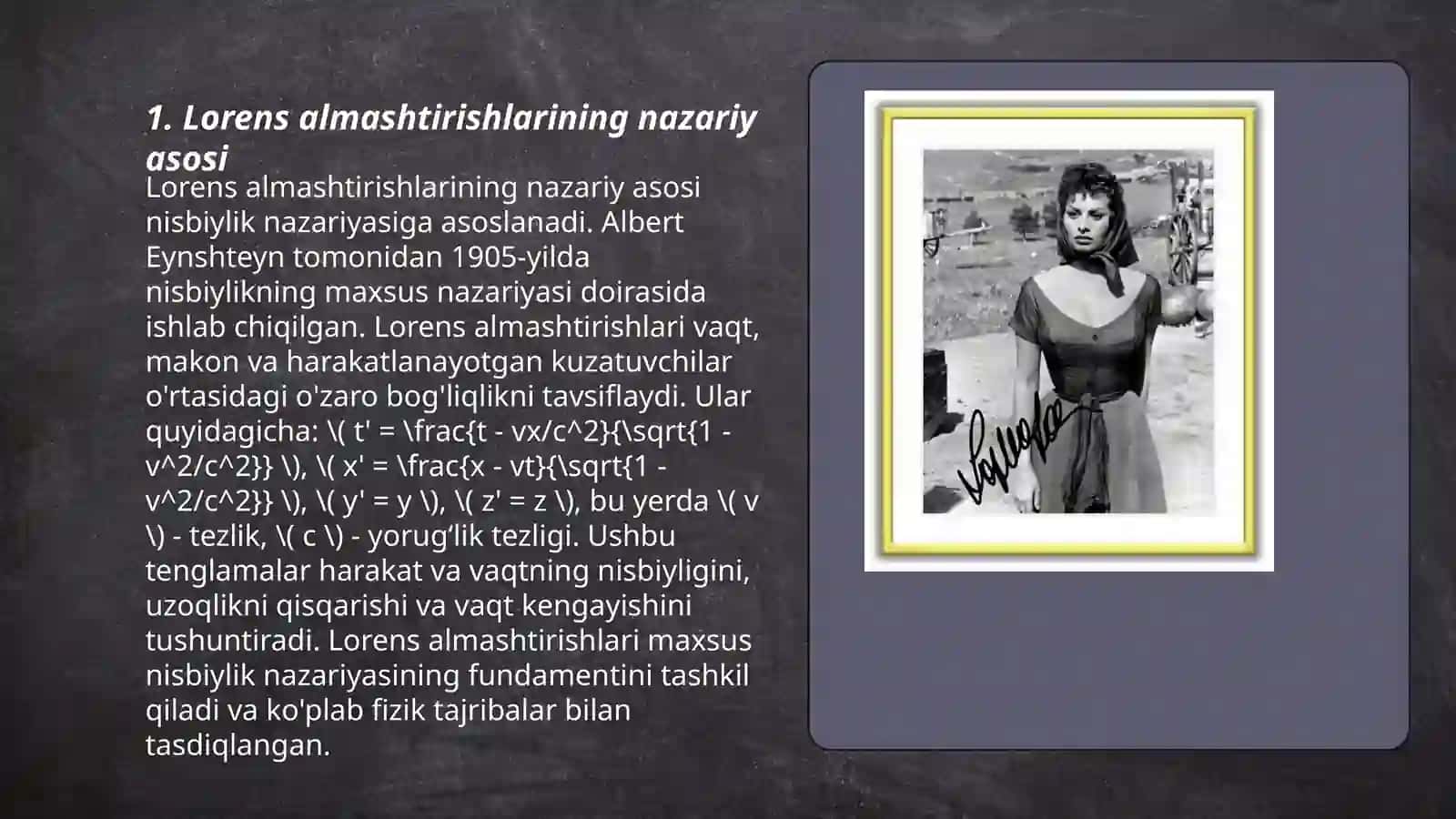 Lorens almashtirishlari 3