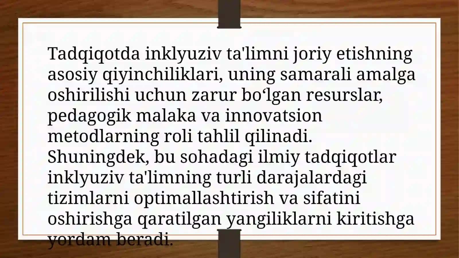 Inklyuziv ta'lim muammolarini o'rganish 3