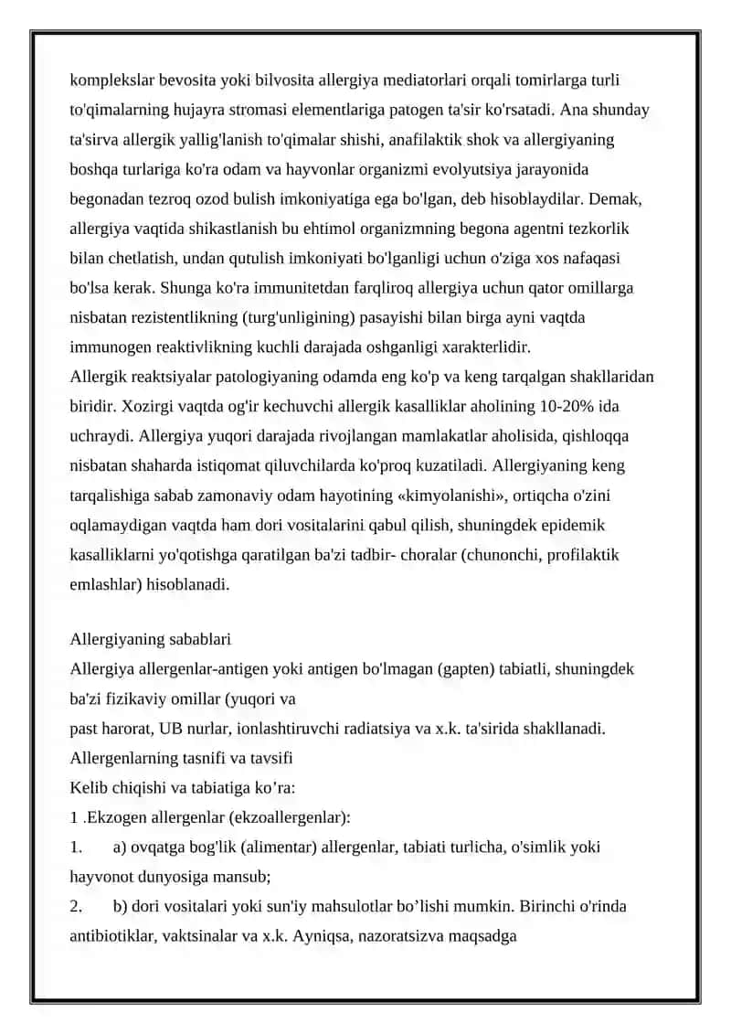 Allergiya va allergik xotlar 3