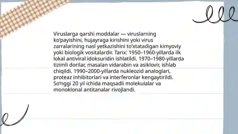 Viruslarga garshi moddalari hagida tushunsya 3