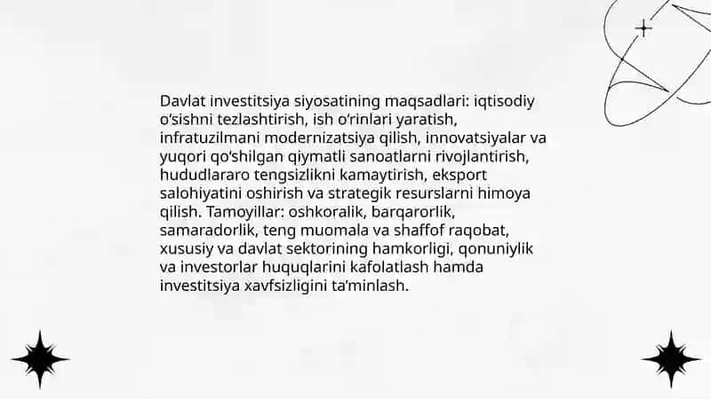 Davlatda investitsiya siyosati 3
