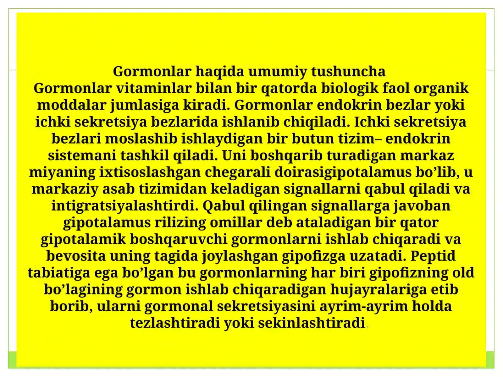 Gormonlar ularning tuzilishi va funksiyasi 3