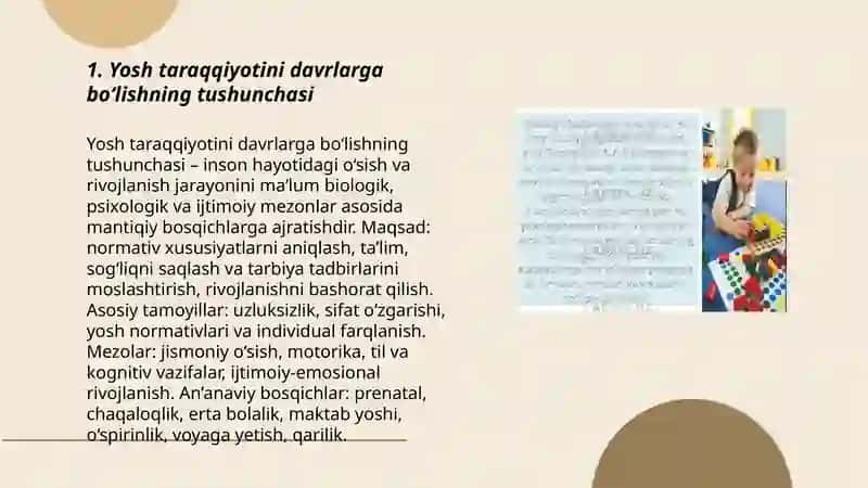 Yosh taraqqiyotini davrlarga bo'lish 3