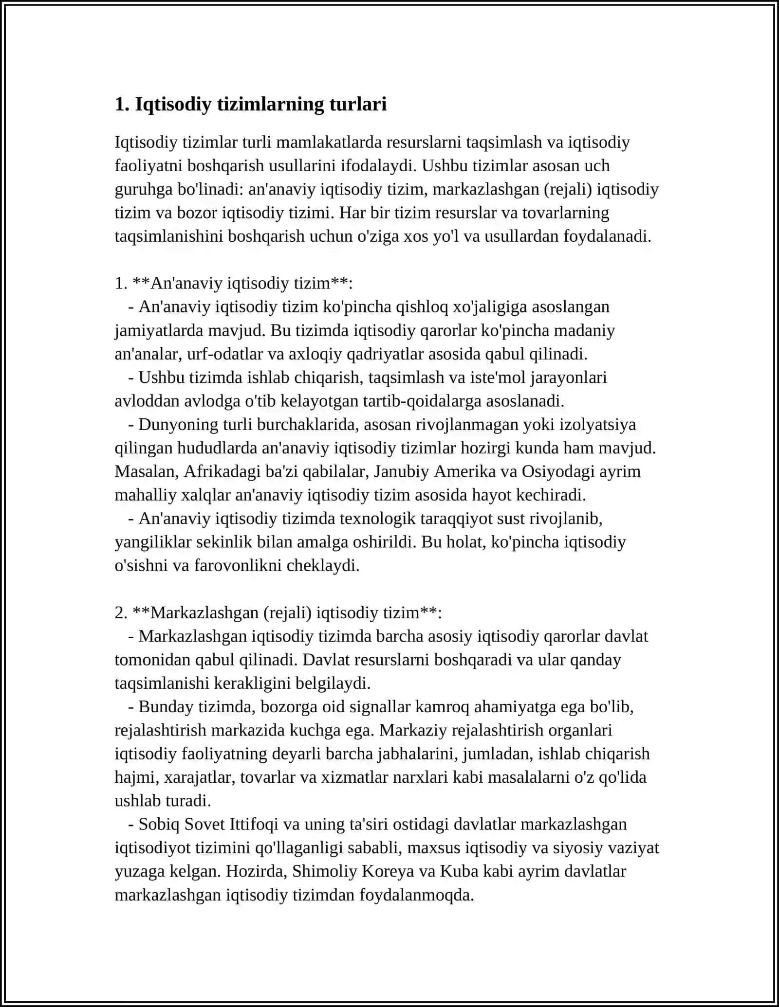 Iqtisodiy tizimlar 3
