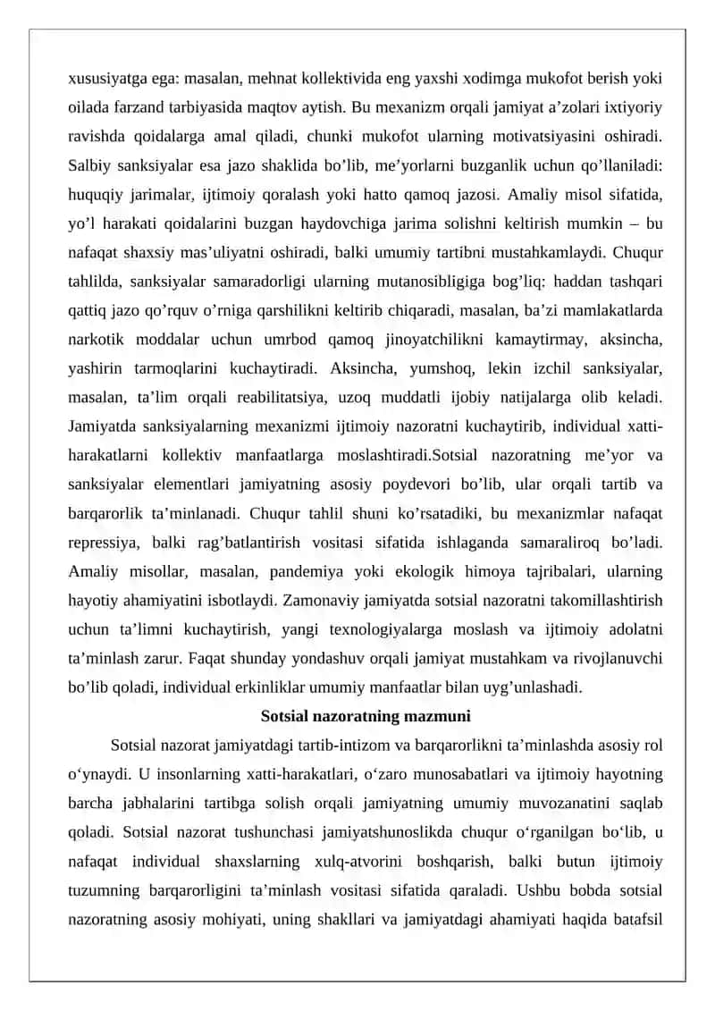 Sotsial nazorat elementlari: me’yorlar va sanksiyalar 3