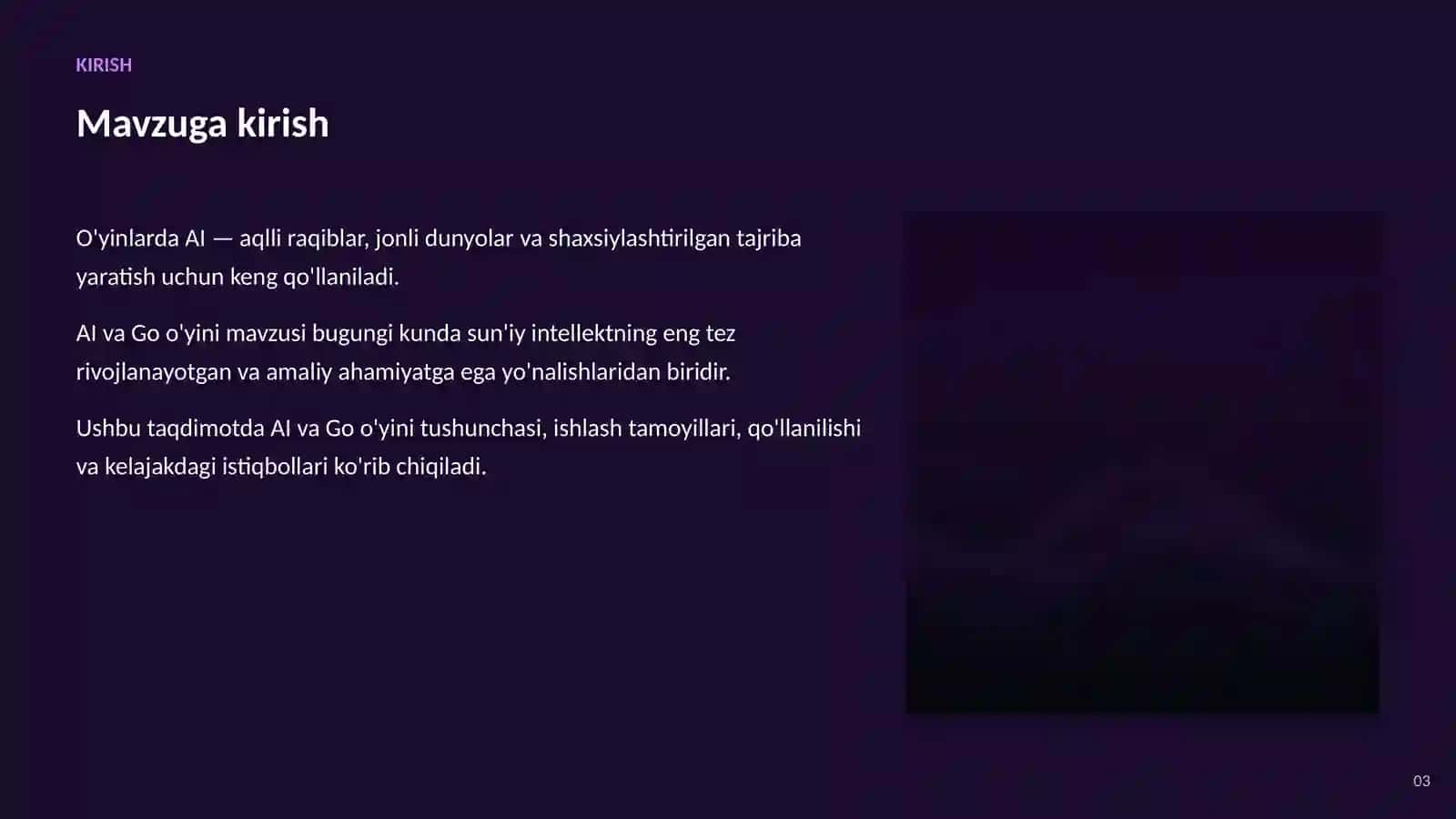 SUN'IY INTELLEKT • AI O'YINLAR VA KO'NGILOCHAR SOHADA 3