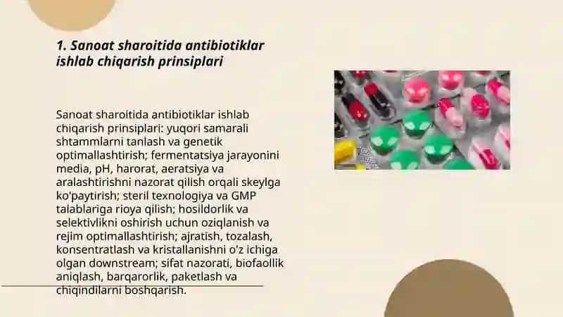 Sanoat sharoitida antibiotiklar olish 3