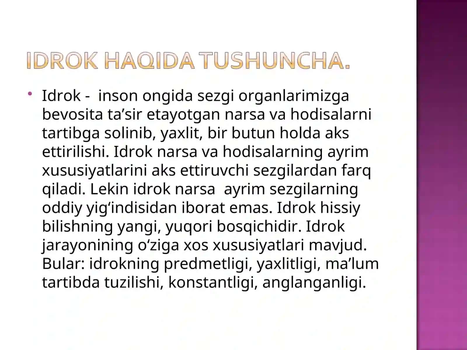 Idrok haqida tushuncha 3