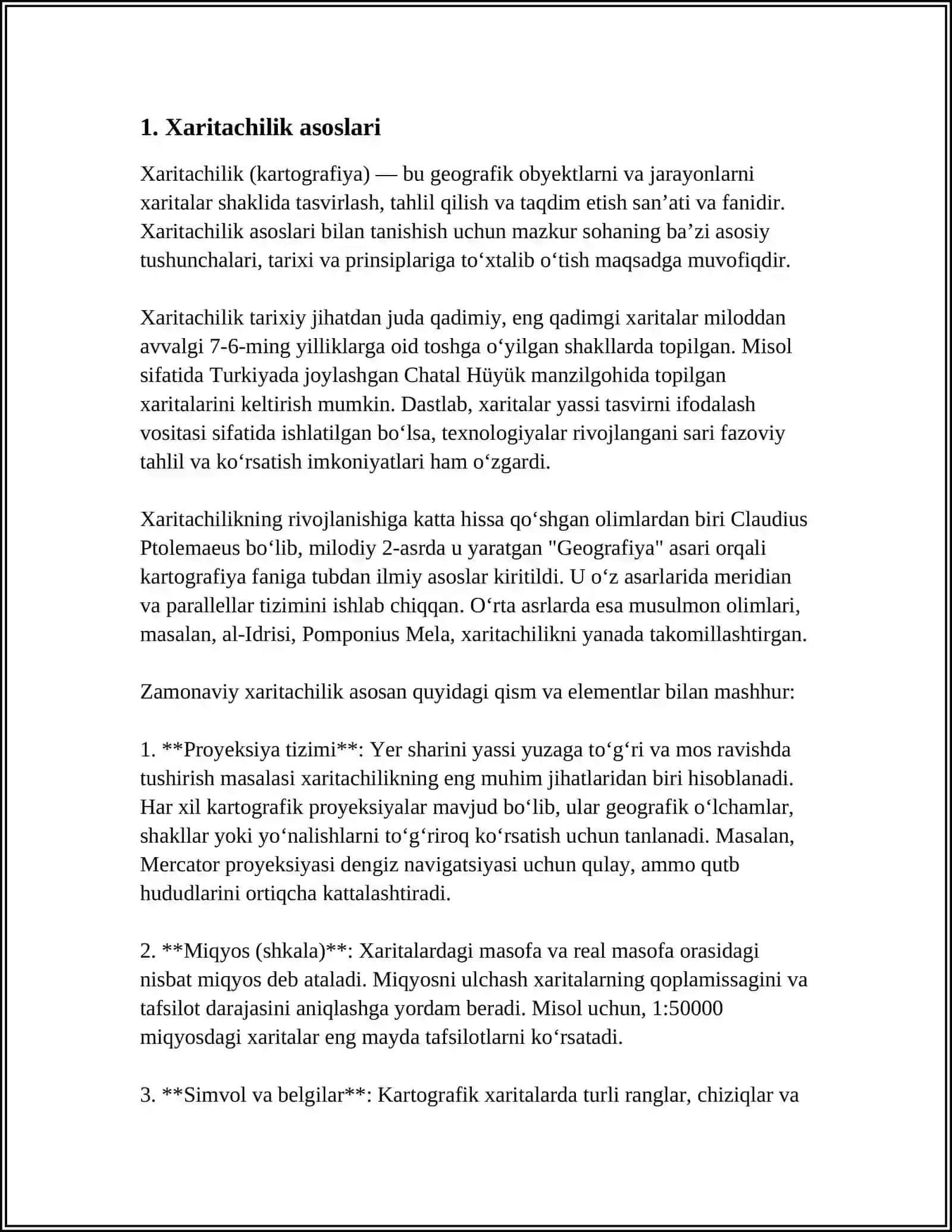 XARITA PROEKTIRLARINI YARATISH 3