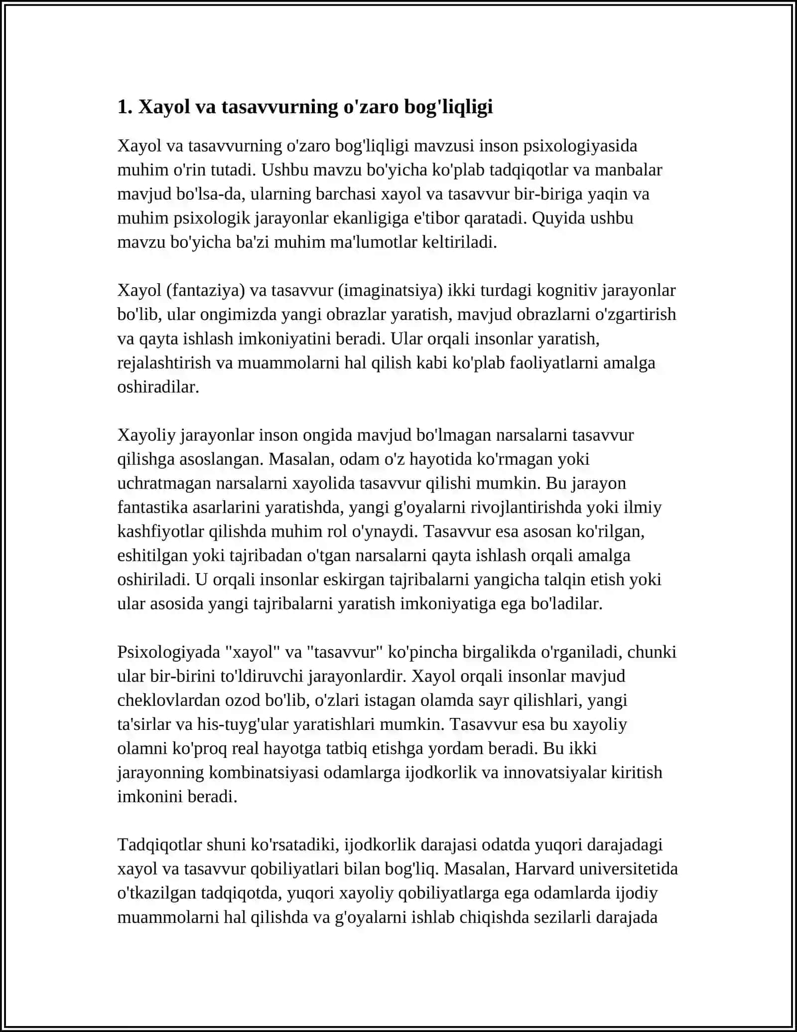 XAYOL VA TASAVVURLAR 3
