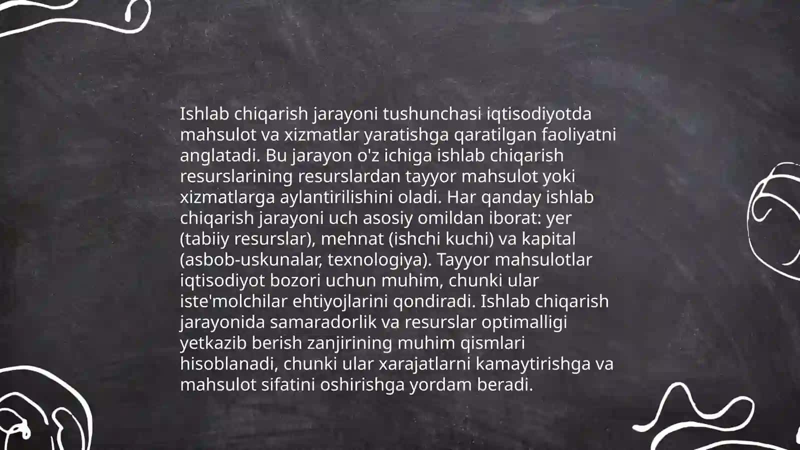 Ishlab chiqarish jarayoni va uning natijalari 3