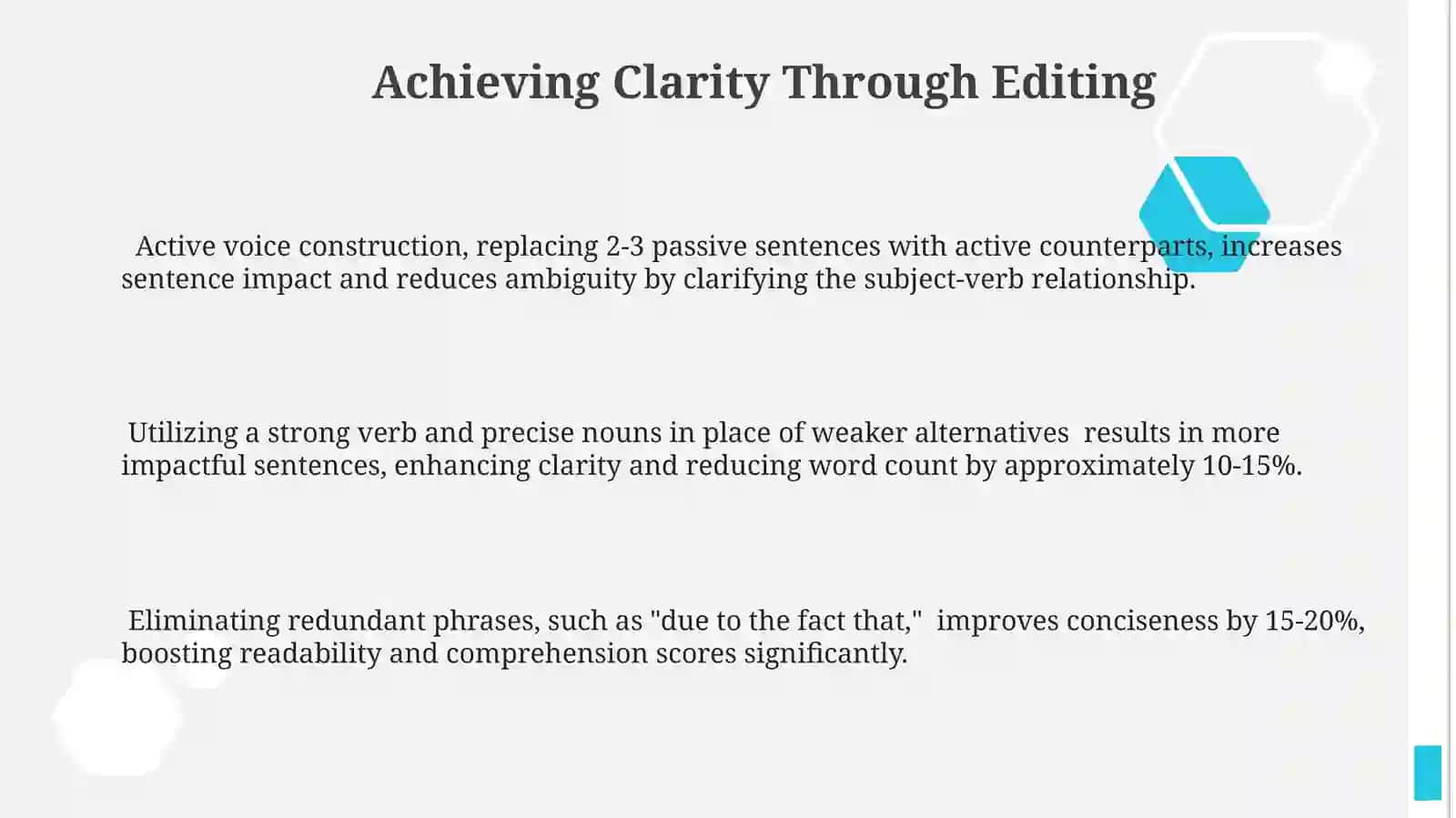 Clarity in sentences and paragraphs 3