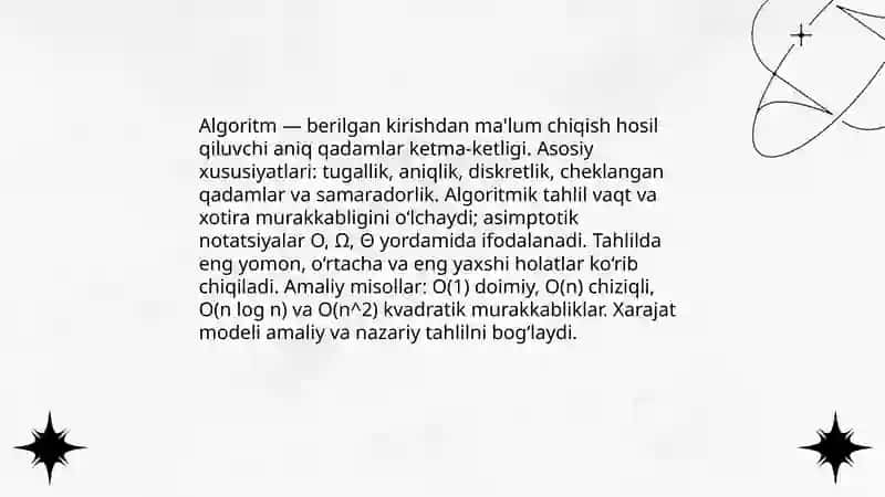 Algoritmlar va algoritmik tahlil 3