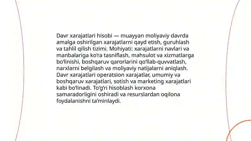 davr xarajatlari hisobi 3