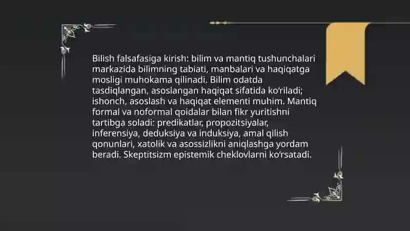 Bilish falsafasi mantiq 3