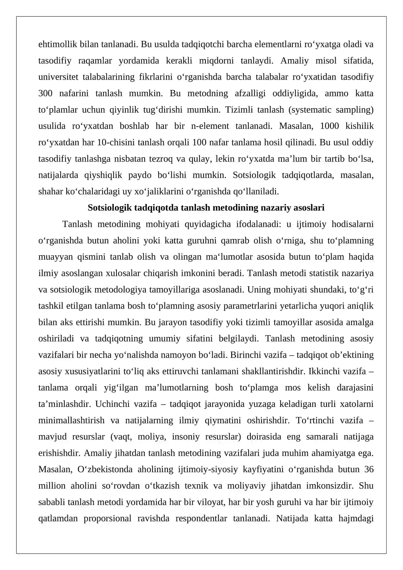 Sotsiologik tadqiqotda tanlash metodlari 3