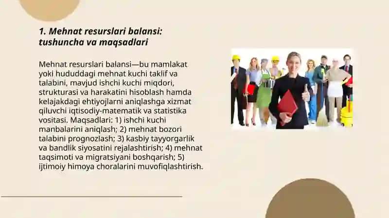Mehnat resursi balansi 3