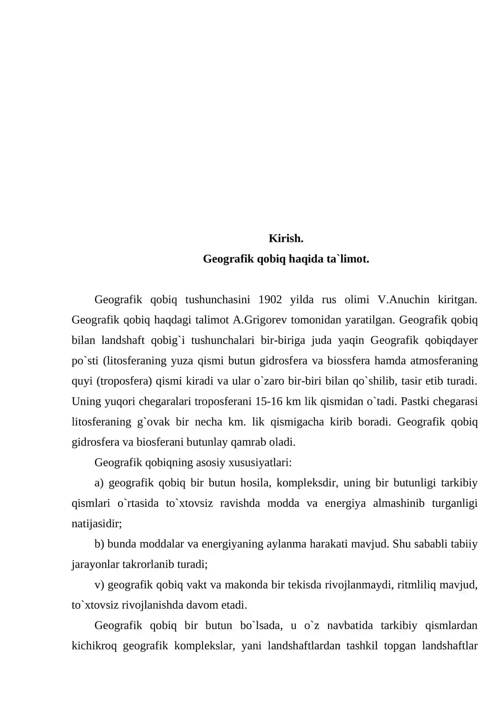 Geografik qobiq va uning xususiyatlari 3