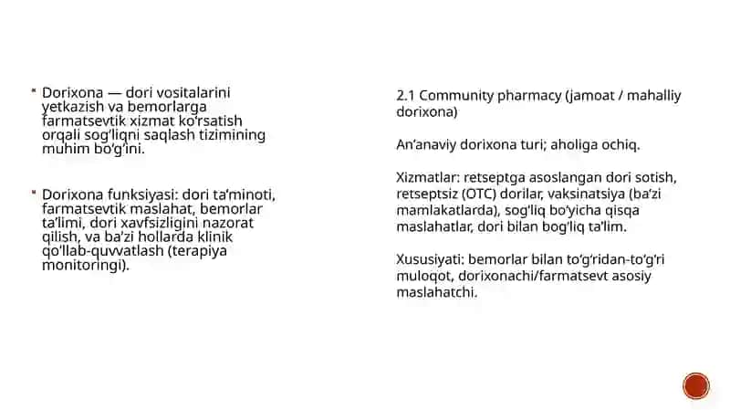 xorijiy mamlakatlarda dorixona turlari va faoliyati 3