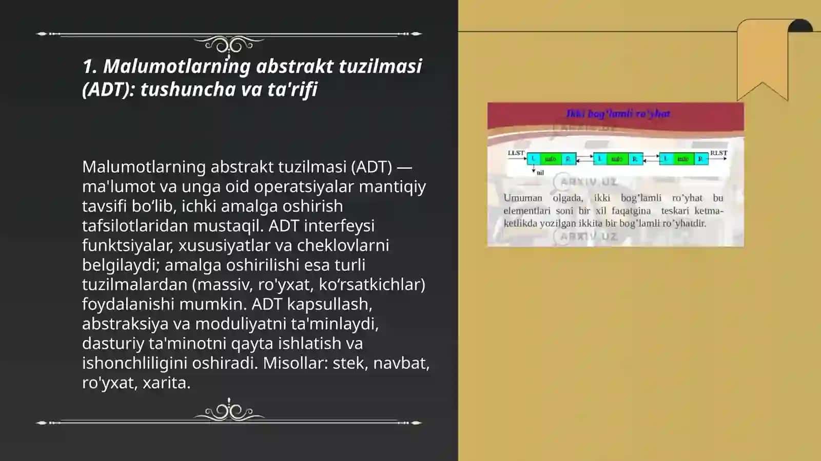 Malumotlarning abstrakt tuzilmasi (ADT) 3