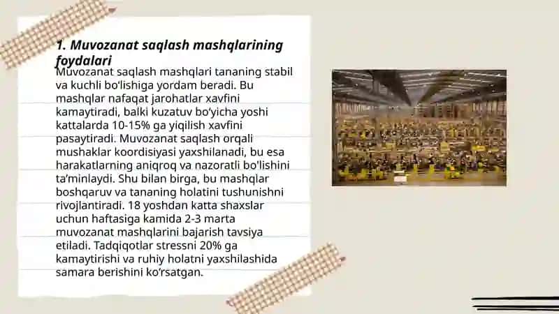 Muvozanat saqlash mashqlarini bajarish 3
