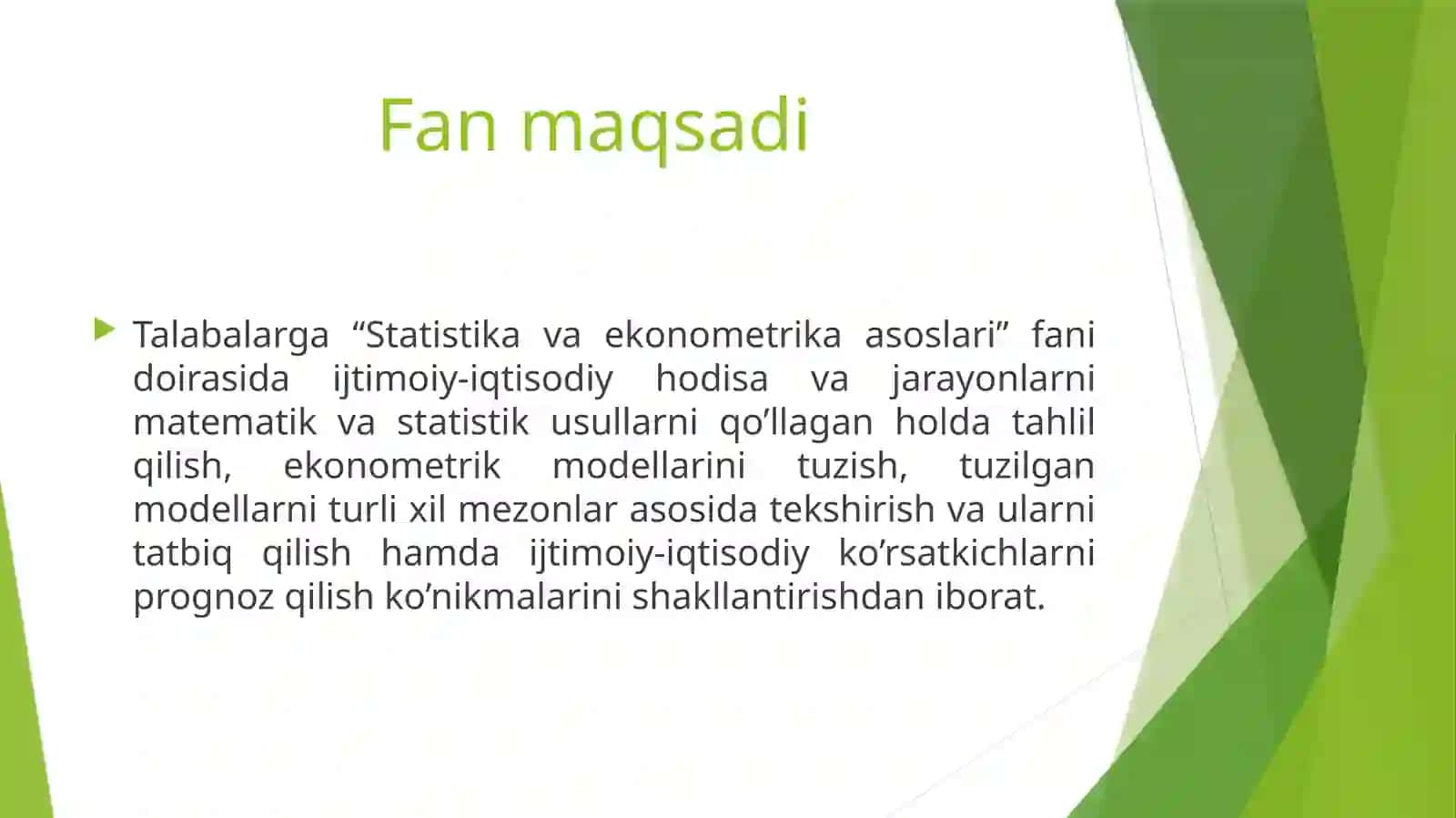 Statistika va ekonometrika asoslari 3