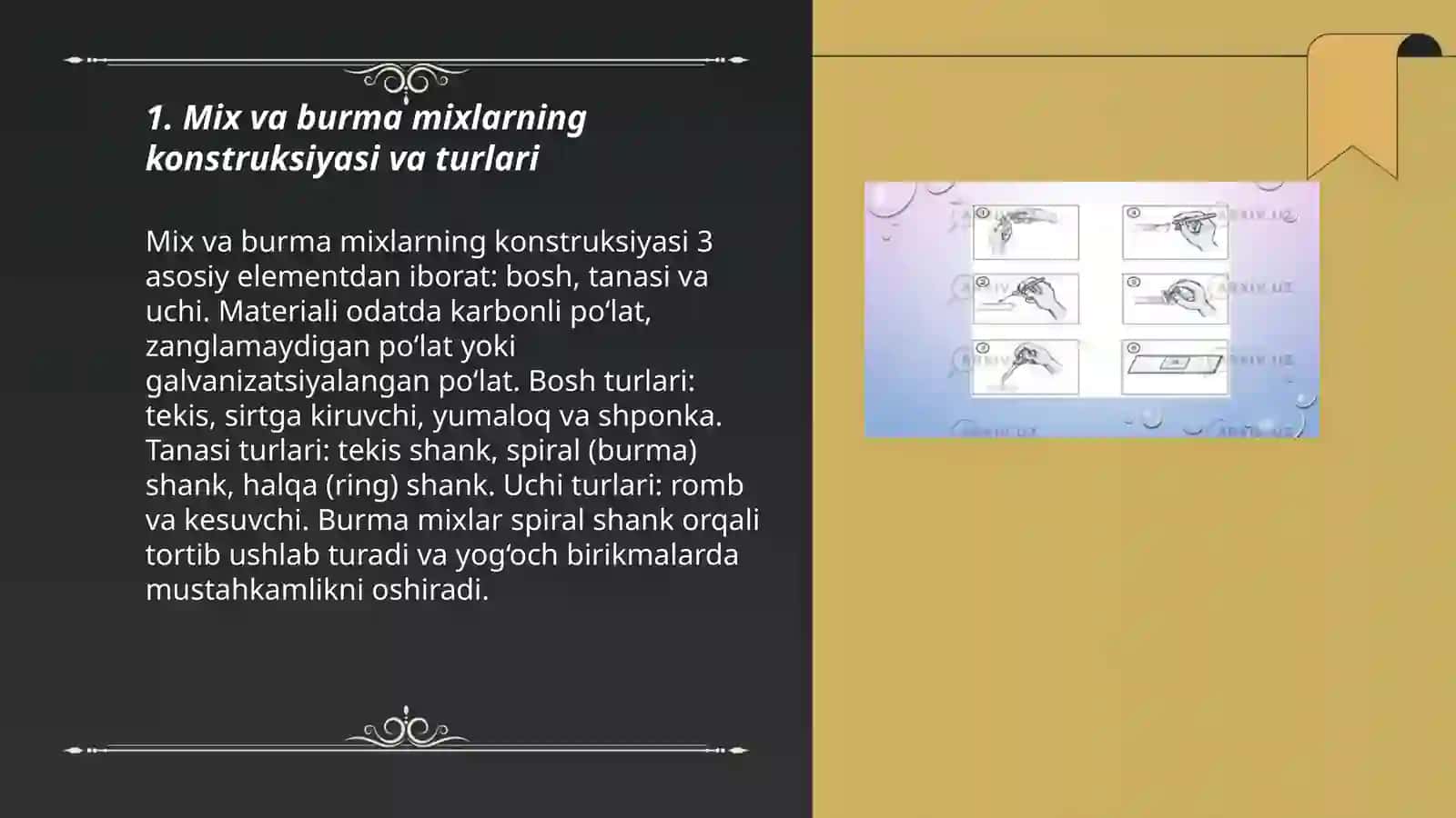 Mix va burma mixlar yordamida oddiy birikma tayyorlash texnologiyasi 3