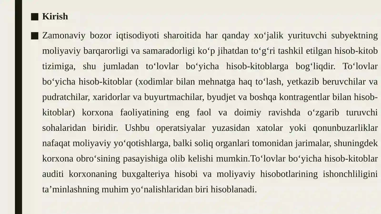 To‘lovlar bo‘yicha hisob-kitoblari auditi 3