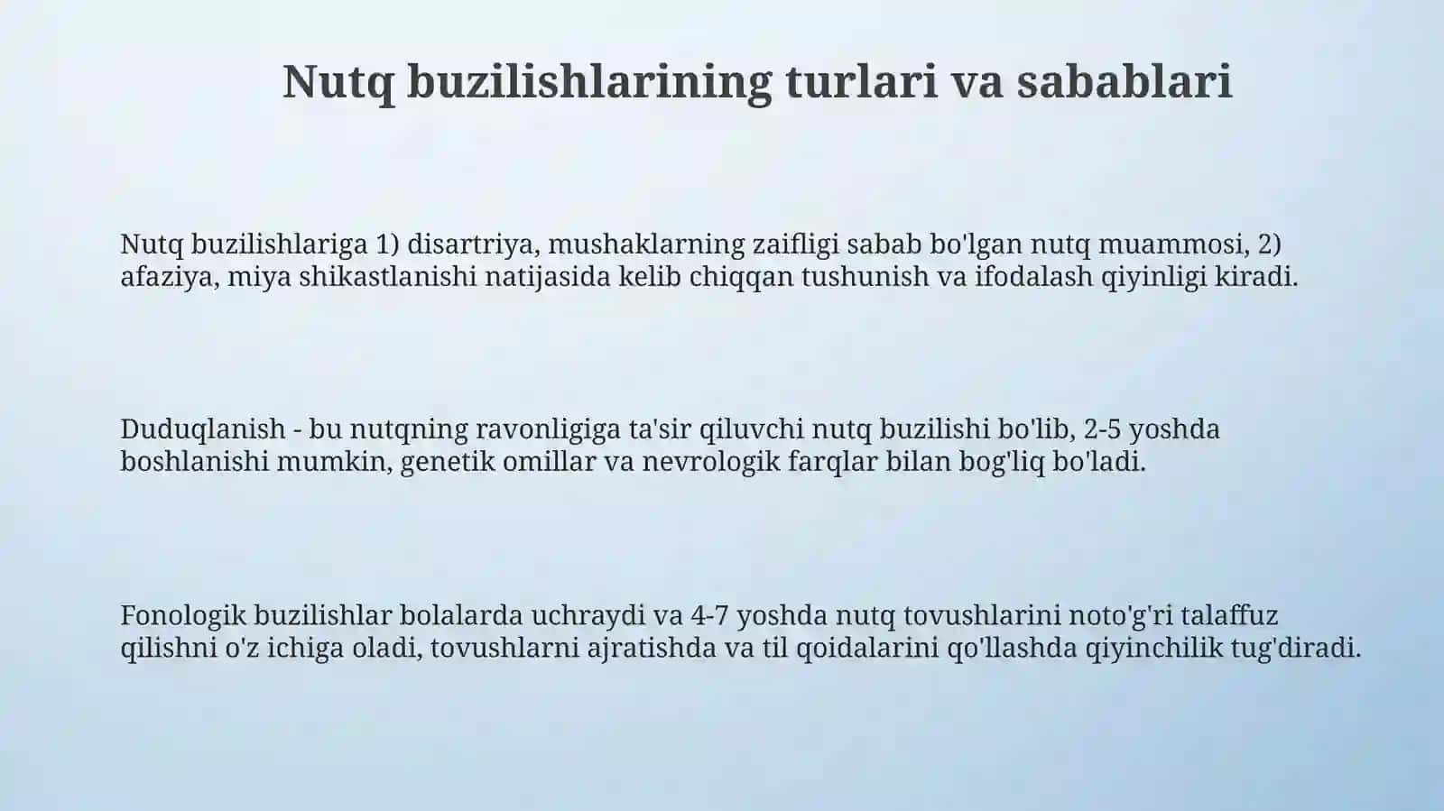 Nutq buzulishlari va logopedik ta'lim metodlari 3