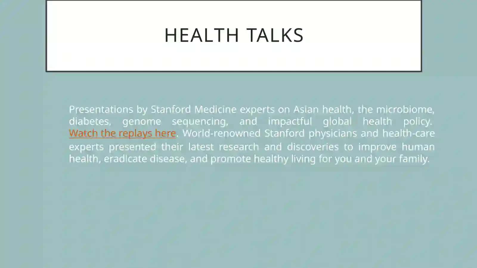 Health Talks 3